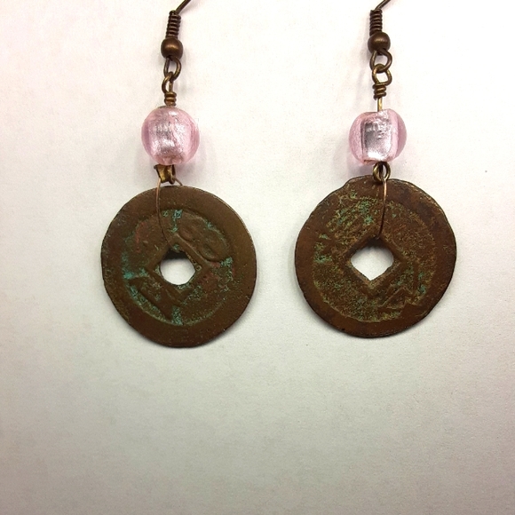 Chinese coin earrings - Picture 1 of 1